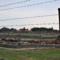 Restanten houten barakken Birkenau - diversen