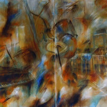"Jazztresor" - Öl auf Leinwand 130 x 200 cm (zweiteilig)