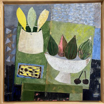 Yves Bonhomme, techniques mixtes sur toile, 50X50cm encadrés - 1380€ - Galerie Gabel - Biot