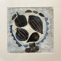Yves Bonhomme, techniques mixtes sur papier, 44X44cm encadrés - Galerie Gabel - Biot