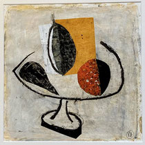 Yves Bonhomme, techniques mixtes sur papier, 44X44cm encadrés - Galerie Gabel - Biot