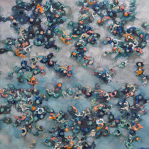 Clothilde Lasserre - huile sur toile, 84X79cm- "Rythme vital" - Galerie Gabel-Biot-France