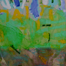 patrick baillet, tableau jaune, abstrait, peinture verte, abstraction vegetale, galerie d'art, galerie d'art cote d'azur, galerie alpes maritimes 