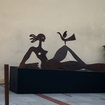Les SETCH, sculpture monumentale contemporaine en acier oxydé