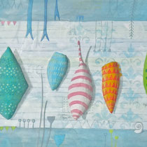 Cypraea fantastica II     -  Acryl auf Leinwand   140x40  2013