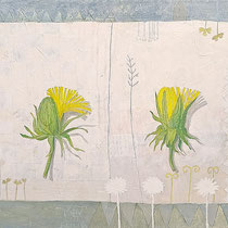 Im Garten blüht der Löwenzahn   -Acryl auf Leinwand 120x40  2021