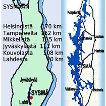 Auf einen Blick: Entfernungen zu Ihrem Sunny Mökki Sysmä.