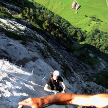 Wandflucht nach der Leiter