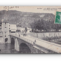 - Le Pont sur la Dordogne et la Place Marmontel - BORT - Corrèze - 17.07.1908 -
