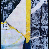 Linien im Felde, décollage with feltpen, 37,1 x 24,4 cm, 2020