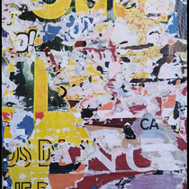 Goldregen, décollage, 42 x 33cm, 2020