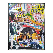 Embajadores, décollage with feltpen, ca. 87 x 68 cm, 2020