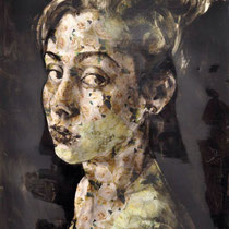 raffaella busdon "asia", 2015, collage und öl auf polykarbonat, inkl. rahmen 126 x 96 cm – erlas galerie