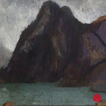 roger schindler, "sonnstein", 2016, 15 x 27,5 cm, gouache/oil on wood – erlas galerie