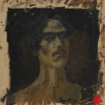 roger schindler, "selbstportrait",  2007,  oil on cardboard – erlas galerie