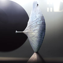 walter schmögner, "schwarzlochsauger", 2018, 285 x 120 x 55 cm, aluminium – erlas galerie