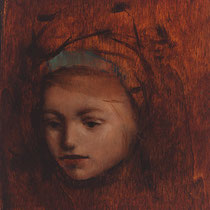 roger schindler, "kopfstudie",  2018, 15 x 13,5 cm, oil on wood – erlas galerie