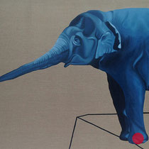 sylvia berndorfer, "the elephant", 2019, 110 x 200 cm, oil on canvas – erlas galerie