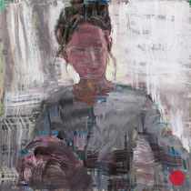 dénesh ghyczy, "juvenile glow", 2017, 35 x 35 cm, acrylic on cardboard, framed – erlas galerie