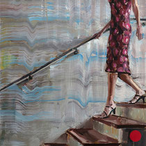 dénesh ghyczy, "descending", 2019, 40 x 30 cm, acrylic on cardboard, framed – erlas galerie