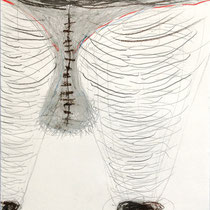 tone fink, "beutelhose", 29,7 x 21 cm, 2008,  pencil & crayon on paper – erlas galerie