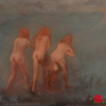 roger schindler, "badende", 2018, 32 x 40 cm, oil on canvas – erlas galerie