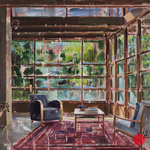dénesh ghyczy, "green living", 2022, 170 x 200 cm, oil & acrylic on canvas – erlas galerie