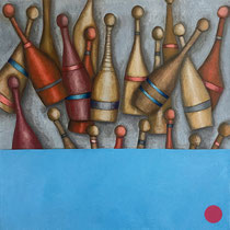 michou hutter, "kegel", 2024, 58 x 58 cm, oil on canvas – erlas galerie