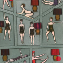 michou hutter, "alkoven", 2021, 130 x 80 cm, oil on canvas – erlas galerie