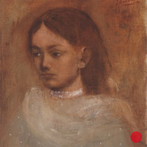 roger schindler, "mädchen (o.t.)", 2019, 45 x 41 cm, oil on canvas – erlas galerie