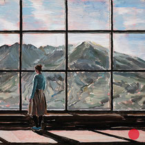 dénesh ghyczy, "sacred mountain", 2019, 40 x 50 cm, acrylic on cardboard, framed – erlas galerie