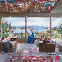 dénesh ghyczy, "ballettschule", 2024, 60 x 90 cm, oil & acrylic on canvas – erlas galerie