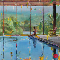 dénesh ghyczy, "spa", 2021, 60 x 45 cm, oil & acrylic on canvas – erlas galerie