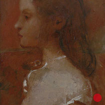 roger schindler, "mädchen (o.t.)",  2017, 17,5 x 10,5 cm, oil on wood – erlas galerie