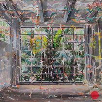 dénesh ghyczy, "power window", 2024, 180 x 190 cm, oil & acrylic on canvas – erlas galerie