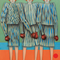 michou hutter, "vor dem kampf", 2020, 57 x 41 cm, oil on cotton – erlas galerie