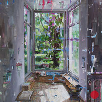 dénesh ghyczy, "hietzing", 2024, 140 x 115 cm, oil & acrylic on canvas – erlas galerie