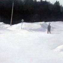 art work,"Route in north”.oil on panel,by Taichi Hara 2016