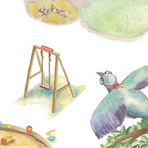 Boodschap van en aan de duif, uit gedichtenbundel 'Kermis in de lucht' geschreven door Imke Brok
