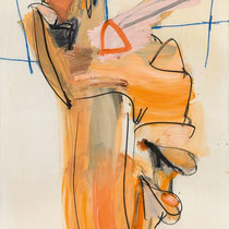 JÜRGEN MESSENSEE, Odaliske, 1986, Öl und Farbkreide auf Leinwand, 200x140cm