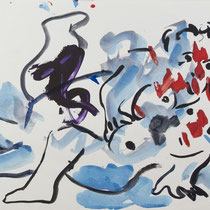 OTTO MÜHL, o. T., 22.03.1985, Aquarell / Papier 31x440cm