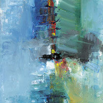 SINASI BOZATLI, Flowing River, 2014, Öl auf Leinwand, 150x120cm