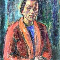 MARIANNE FIEGLHUBER-GUTSCHER, Selbstporträt in roter Jacke, 1944, Öl/Leinwand, 78x62cm