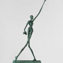 HELGE LEIBERG, DiaGonal, Bronze patiniert, 114x50x45cm, 2017