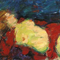 VIKTOR LEDERER, 2006, Liegender weiblicher Akt, Öl auf Leinwand, 80x100cm 