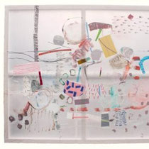 ANTHIA LOIZOU, 2019, Klebeband auf Transparentpapier, flüssiger Kunststoff, 170x190cm