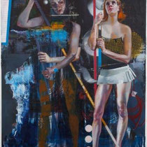 RAYK GÖTZE, Schwebebalg, Öl, Acryl / Leinwand, 240x200cm, 2019