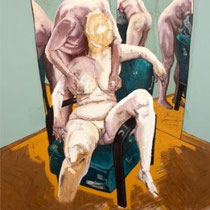 ALBANA EJUPI, I still remember who we were, that night, Acryl, Spray, Sand, Textil / Leinwand, 210x190cm, 2020