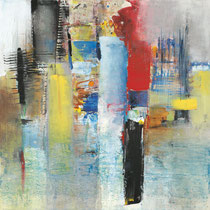 SINASI BOZATLI, "An der schönen blauen Donau", Acryl auf Leinwand, 100x100cm, 2019