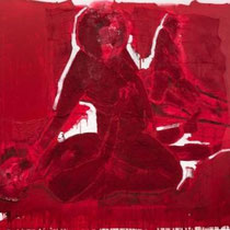 ALBANA EJUPI, o. T., Acryl, Spray, Sand, Textil / Leinwand, 210x190cm, 2020